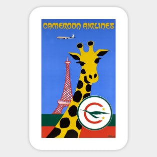 Vintage Travel Poster Cameroon Airlines Sticker